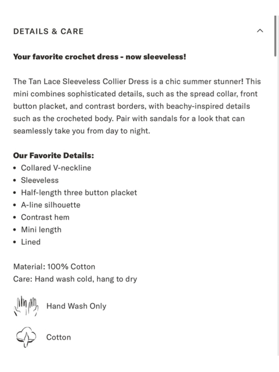 Tuckernuck Collier Tab White Crochet Sleeveless Mini Dress XL - Picture 7 of 7